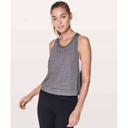 Lululemon Pace Perfect Tank In Heathered Sterling Blue/Gray Size Approx 8/10